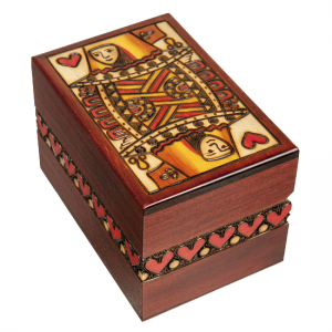 Queen Wood Playing Card Box