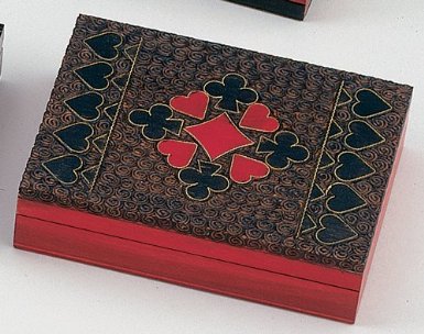 Brass Inlay Wooden Card Box