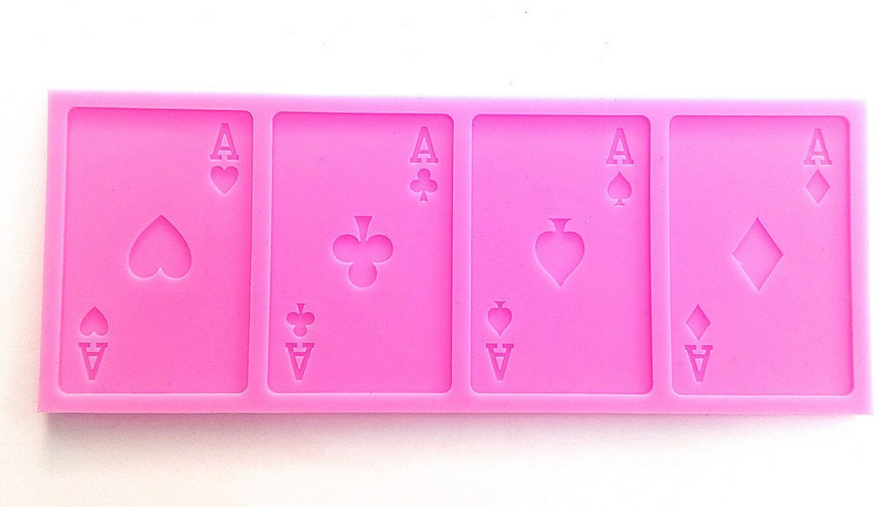 Four of a kind silicone candy mold for sugar craft icing cake decorating chocolate soap candle