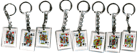Keychain with playing cards