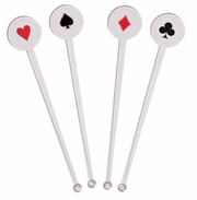 Drink Stirrers with Card Suit Motif