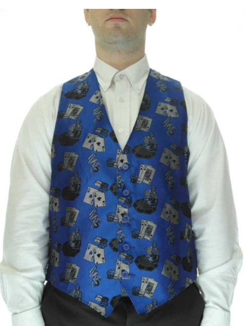 Casino Mens Vest with Card Motif