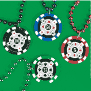 Beaded Poker Chip Necklace
