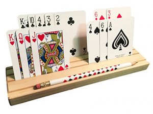 Wooden Playing Card Holder with Pencil - Gifts for Card Players
