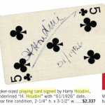 Playing Card signed by Harry Houdini - Gifts for Card Players