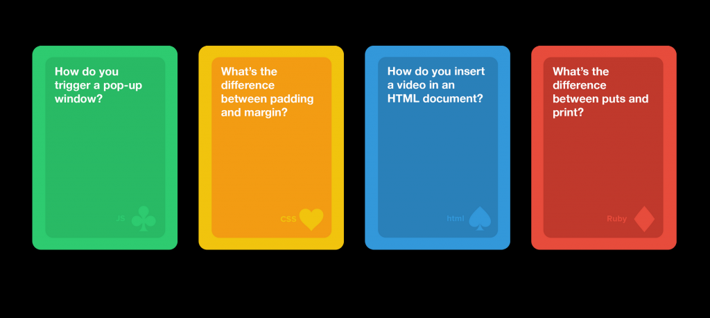 Coding with Card Games