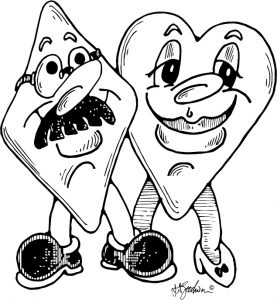 Diamond and heart characters, partnership