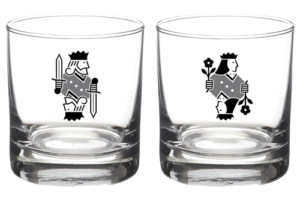 Barclay King and Queen Rocks Glasses- Set of 2