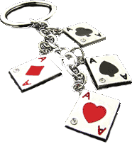 Playing card key ring poker