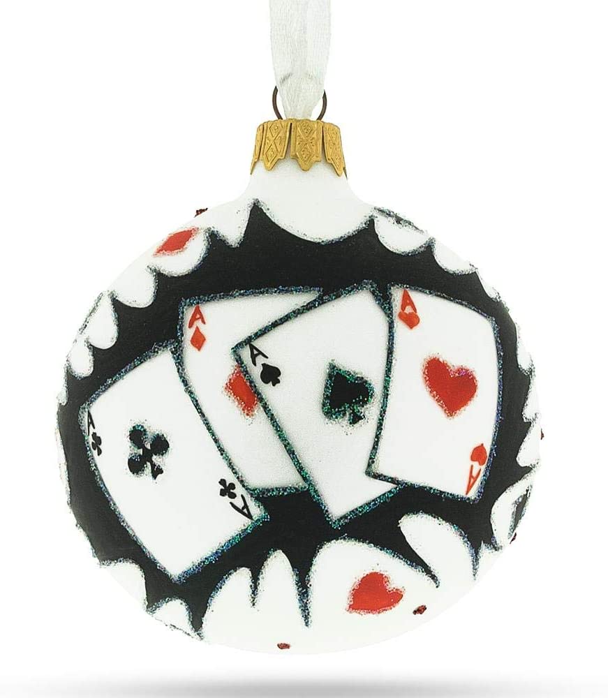 Four aces christmas tree ornament poker playing cards