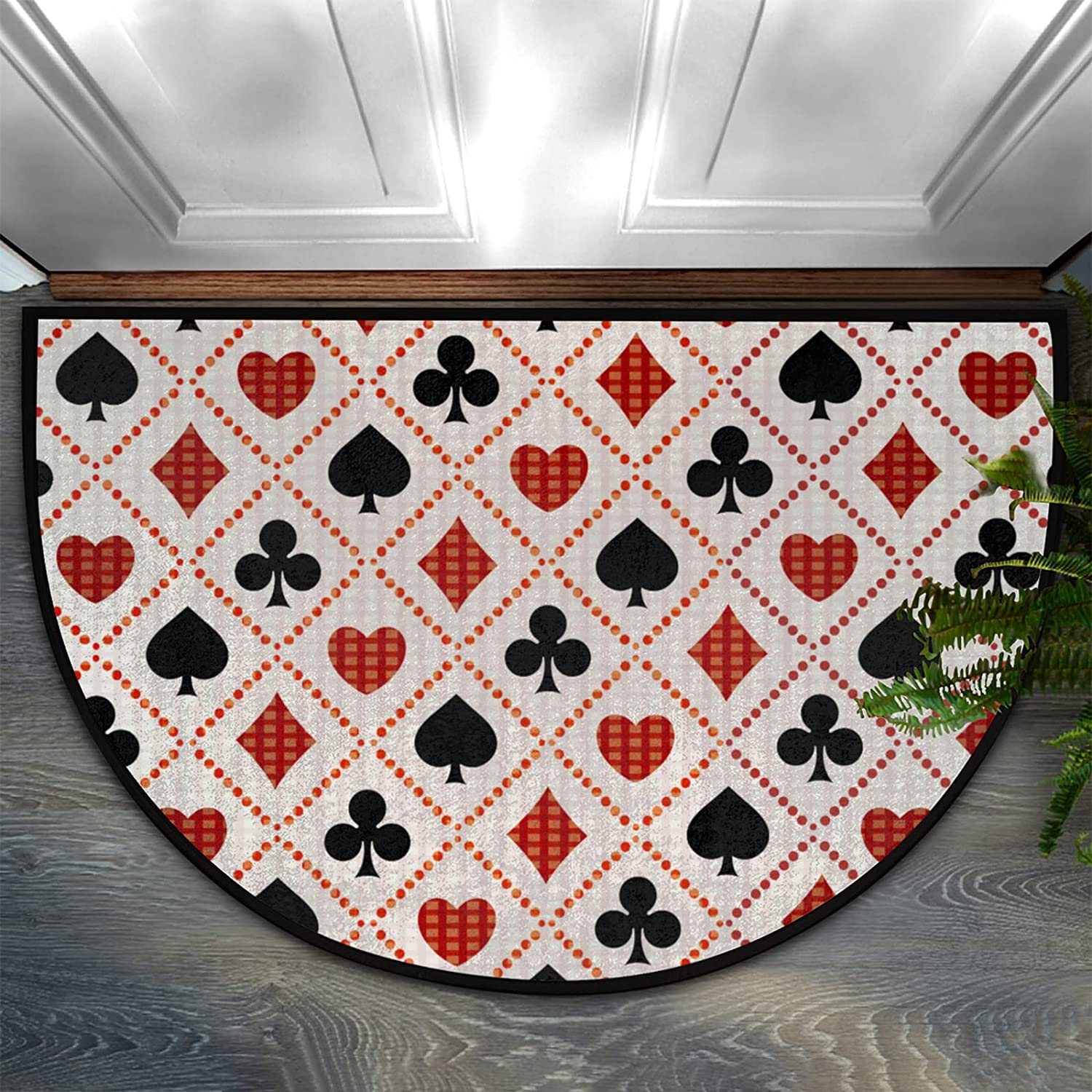 Playing card poker door mat