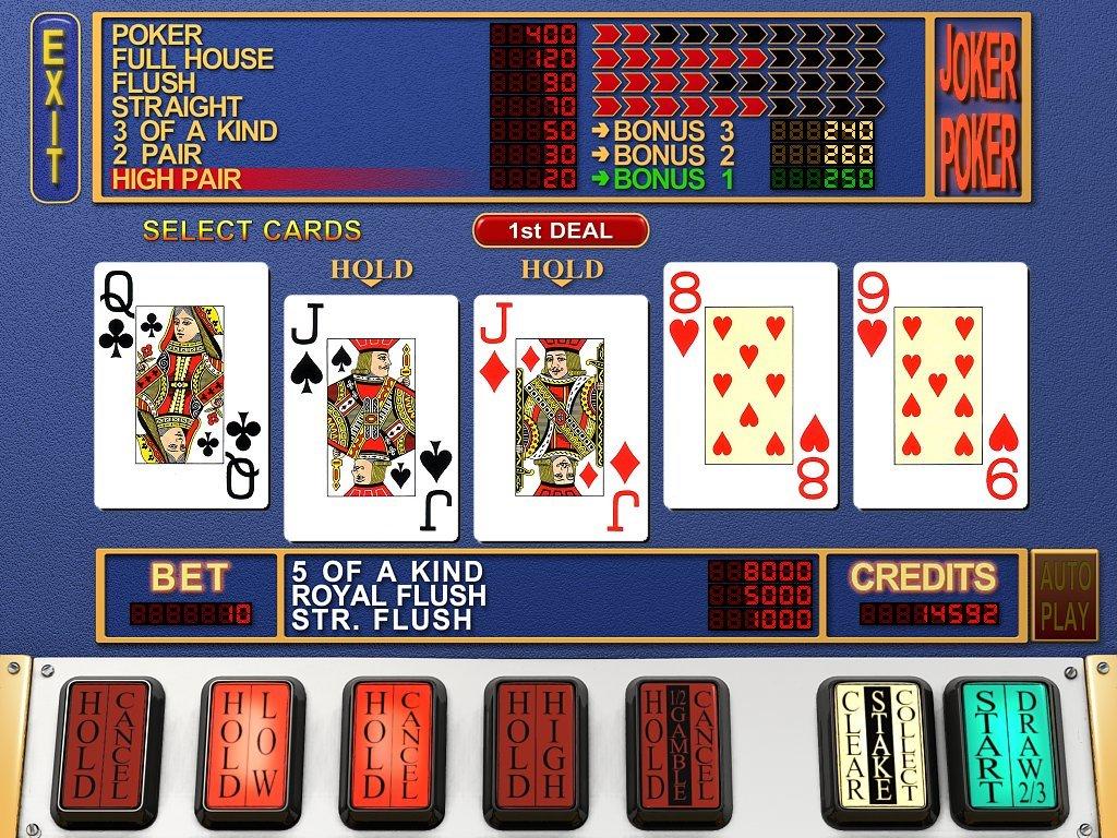 What are the odds of winning on a video poker machine?
