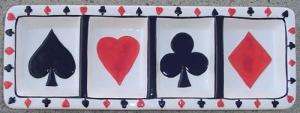 Bridge Dish With 4 Slots For Treats card suits poker casino