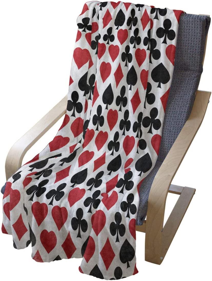 Fleece blanket card suits poker casino bridge