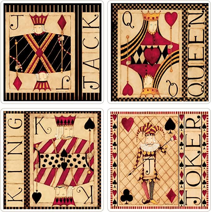 Playing card design drink coasters poker coasters bridge coasters