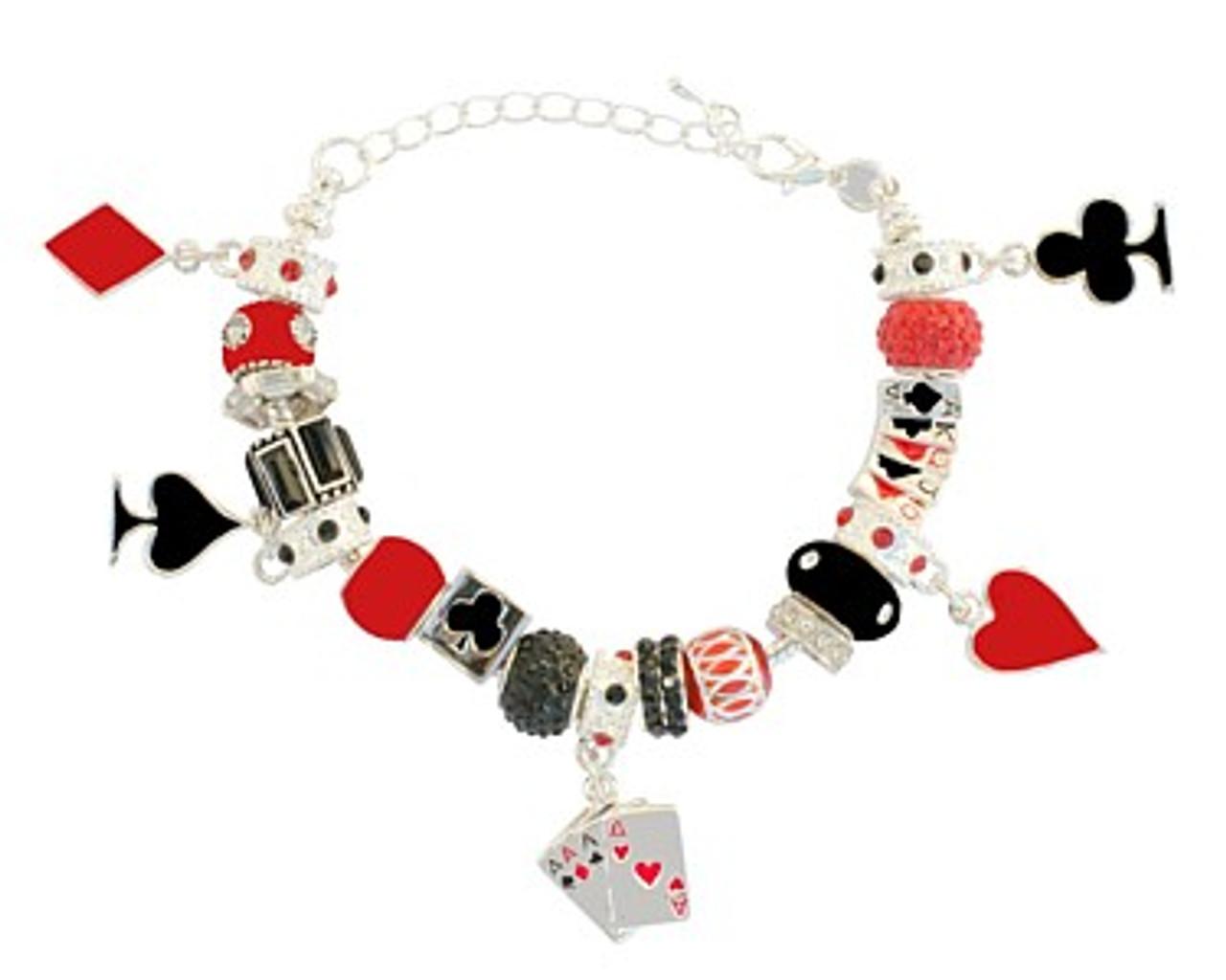 Bridge Bracelet Charms Suit motif beads poker casino