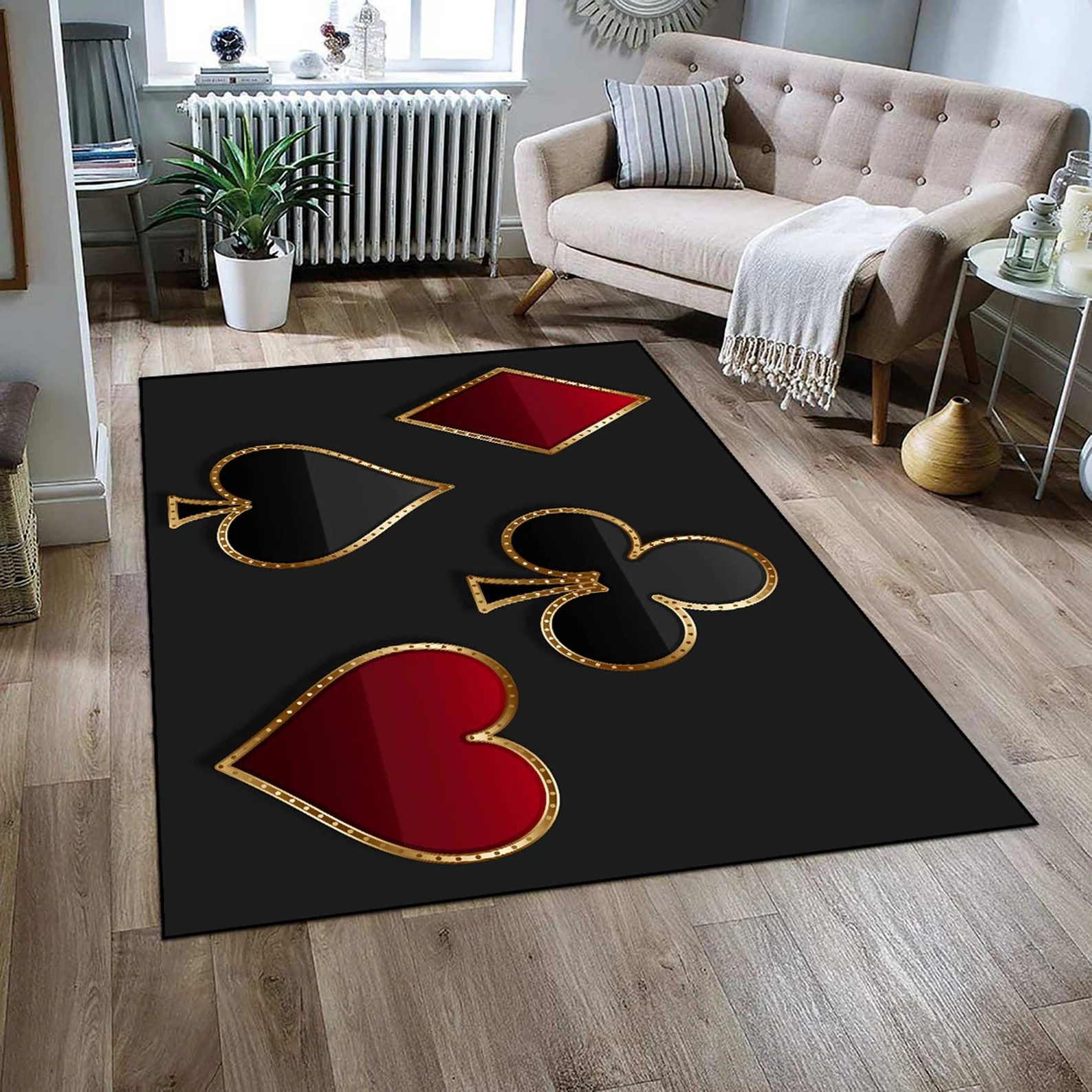 Card suits rug poker playing cards bridge rug