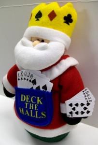 Stuffed Santa card bridge poker motif