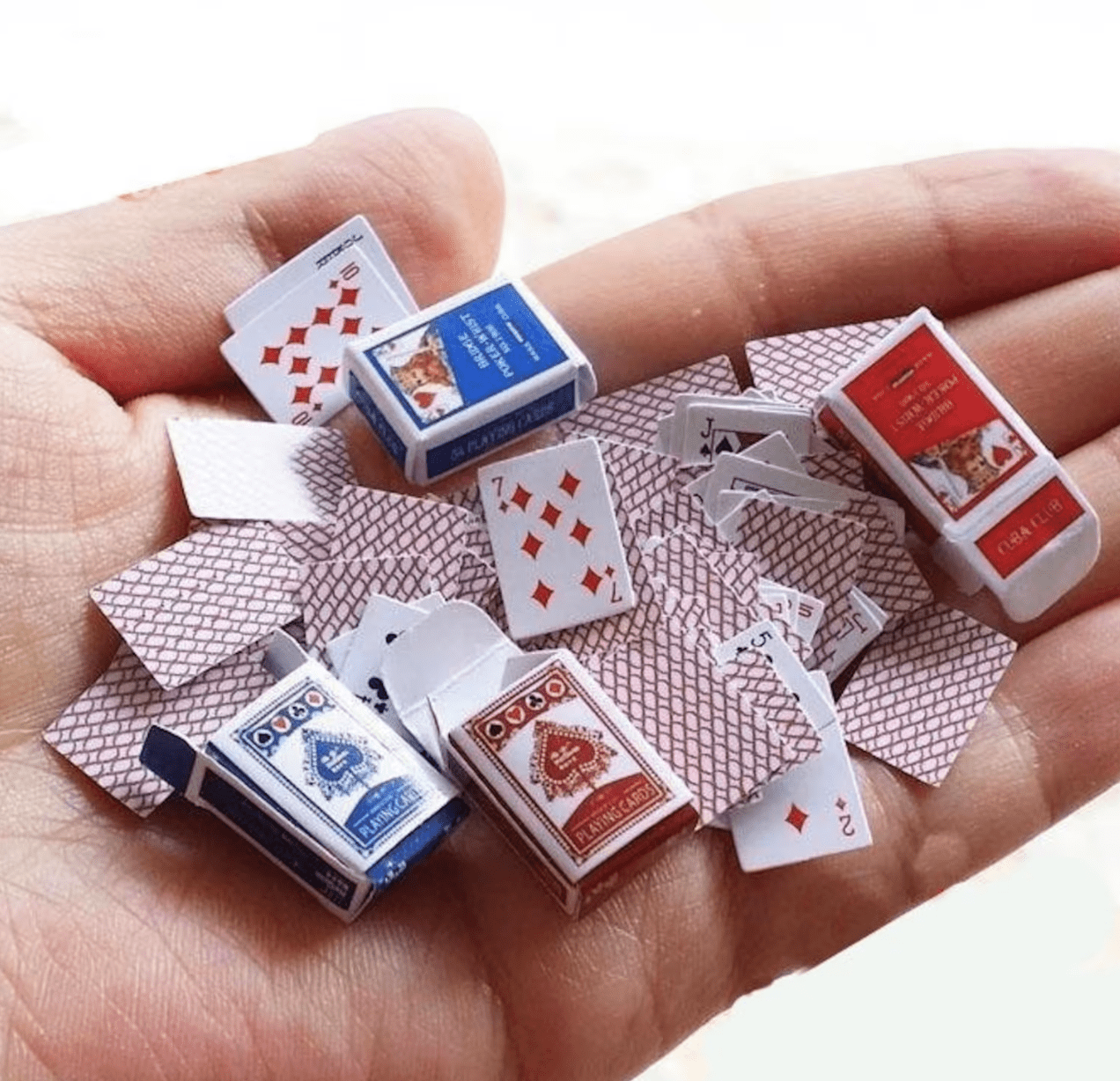 miniature playing cards dollhouse poker casino bridge