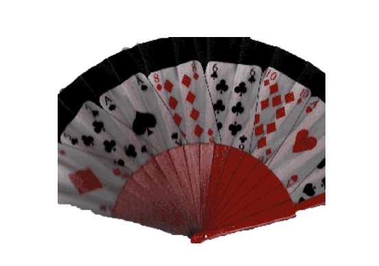 Japanese style fan with playing card design poker bridge