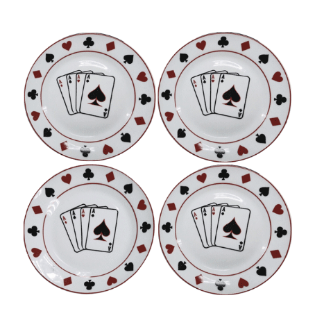Ceramic Plates poker card motif bridge casino