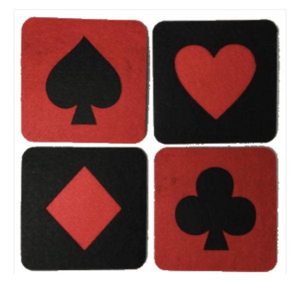Playing card suit drink coaster bridge table poker casino