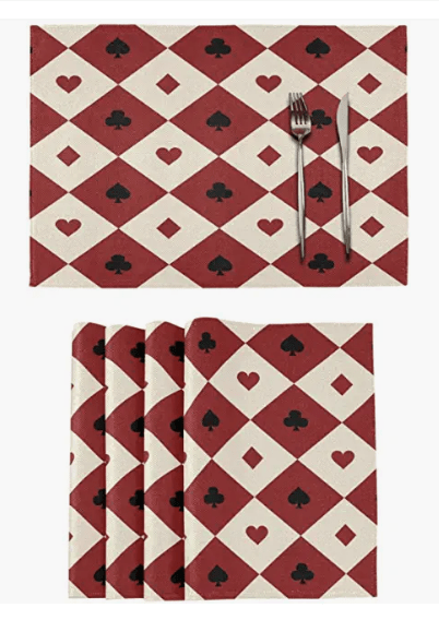 playing card placemat table setting poker games table bridge