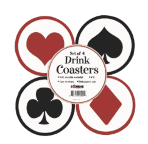 Bridge Coasters Poker coasters card suits casino drink