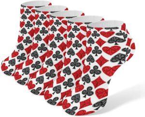 Suit playing card motif ankle socks low cut