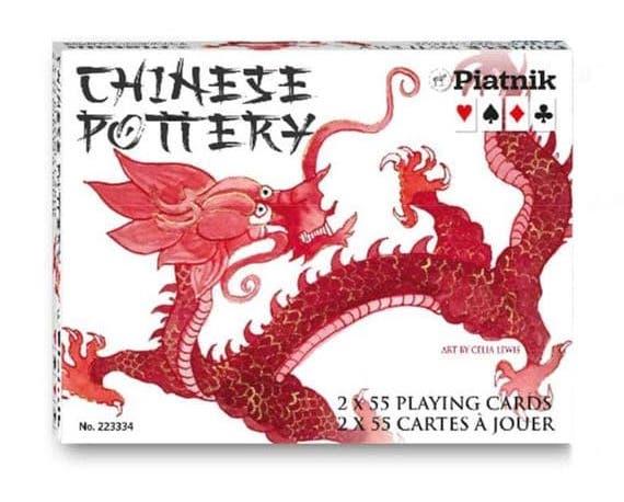 Chinese Pottery Bridge Cards - Gifts for Card Players