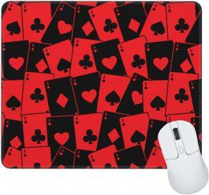 Playing Cards Mouse Pad, Red Black Ace Rectangle Waterproof Mouse Mat