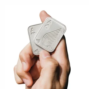 Satin Silver Pocket Fidget Toy two aces
