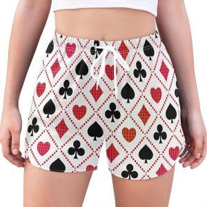 Women's Shorts with Playing Card Motif