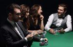 Card game players at casino