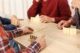 Friends playing dominoes