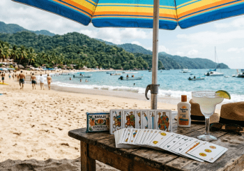 Playing cards on Playa Las Ánimas