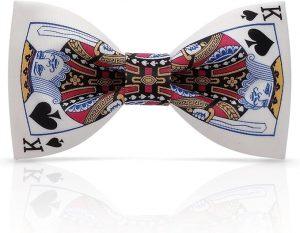 Bow ties with poker and playing card motif