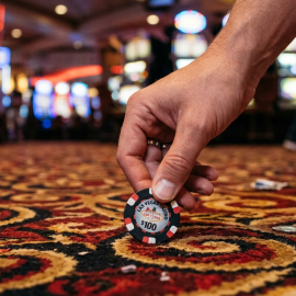 chip on a casino floor