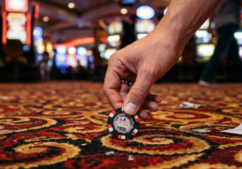 chip on a casino floor
