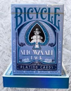 Blue Snowman Gilded Bicycle cards
