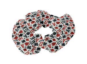 Satin Scrunchie with Playing Card Motif