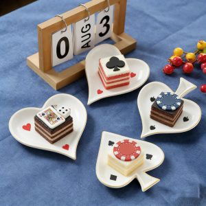 Ceramic Casino Design Snack Dishes