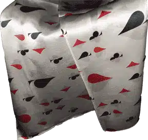 White Silk Scarf with playing card suits