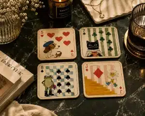 fun playing card coasters on Etsy