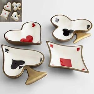 Playing card poker snack dishes