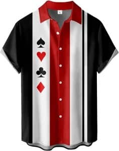 Bowling Shirt with Card Suit Design