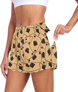 Running Shorts for women with playing card design
